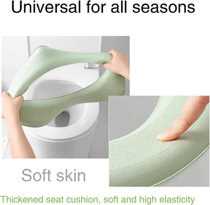 Toilet Seat Warmer, Elongated Toilet Seat Cover, Padded Toilet Seat Cushion, O-shaped Washable or Portable Toilet Lid Tank Cover.（Cartoon Panda 2 Pcs）
