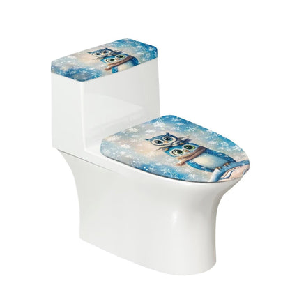 Gray Marble Toilet Cover Set 2 Pack Toilet Seat and Tank Lid Cover Replacement Universal with Elastic Bottom Easy to Clean Bathroom Home Indoor Decoration