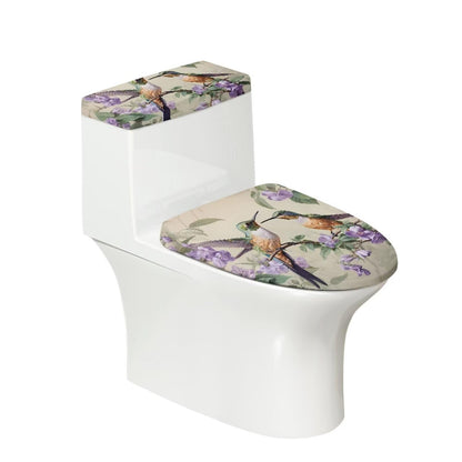 Gray Marble Toilet Cover Set 2 Pack Toilet Seat and Tank Lid Cover Replacement Universal with Elastic Bottom Easy to Clean Bathroom Home Indoor Decoration