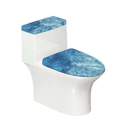 White Marble Lid Cover and Toilet Tank Lid Cover Set of 2,Modern Marble Print Toilet Decoration Replacement Novelty Decorations for Bathroom Accessory Fit Most Round Elongated and Oblong