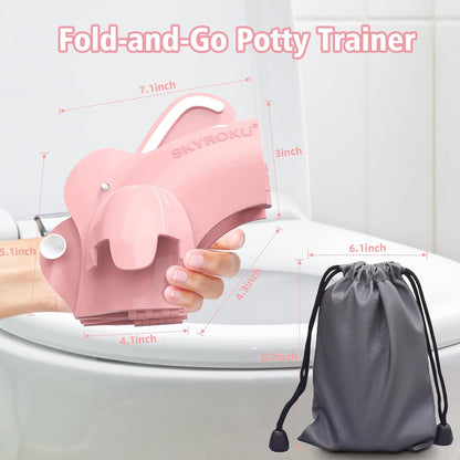 Travel Potty Seat for Toddler, Foldable Portable Potty Seat, BPA-Free Pink