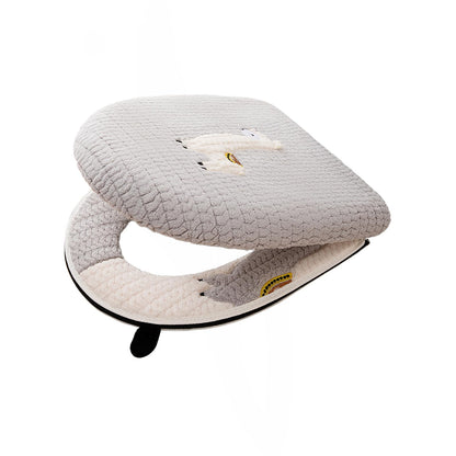 Warm Toilet Seat Cover with Handle for Bathroom (Pink Alpaca)