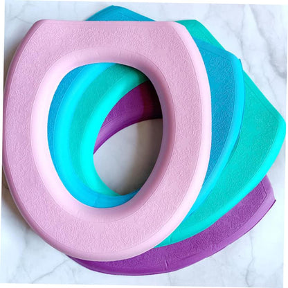 Luxshiny 2Pcs Pink Eva Toilet Mat Thick Sticky Toilet Seat Cover Pads Practical Bathroom Accessories for Home Comfortable and Warm Toilet Cushion