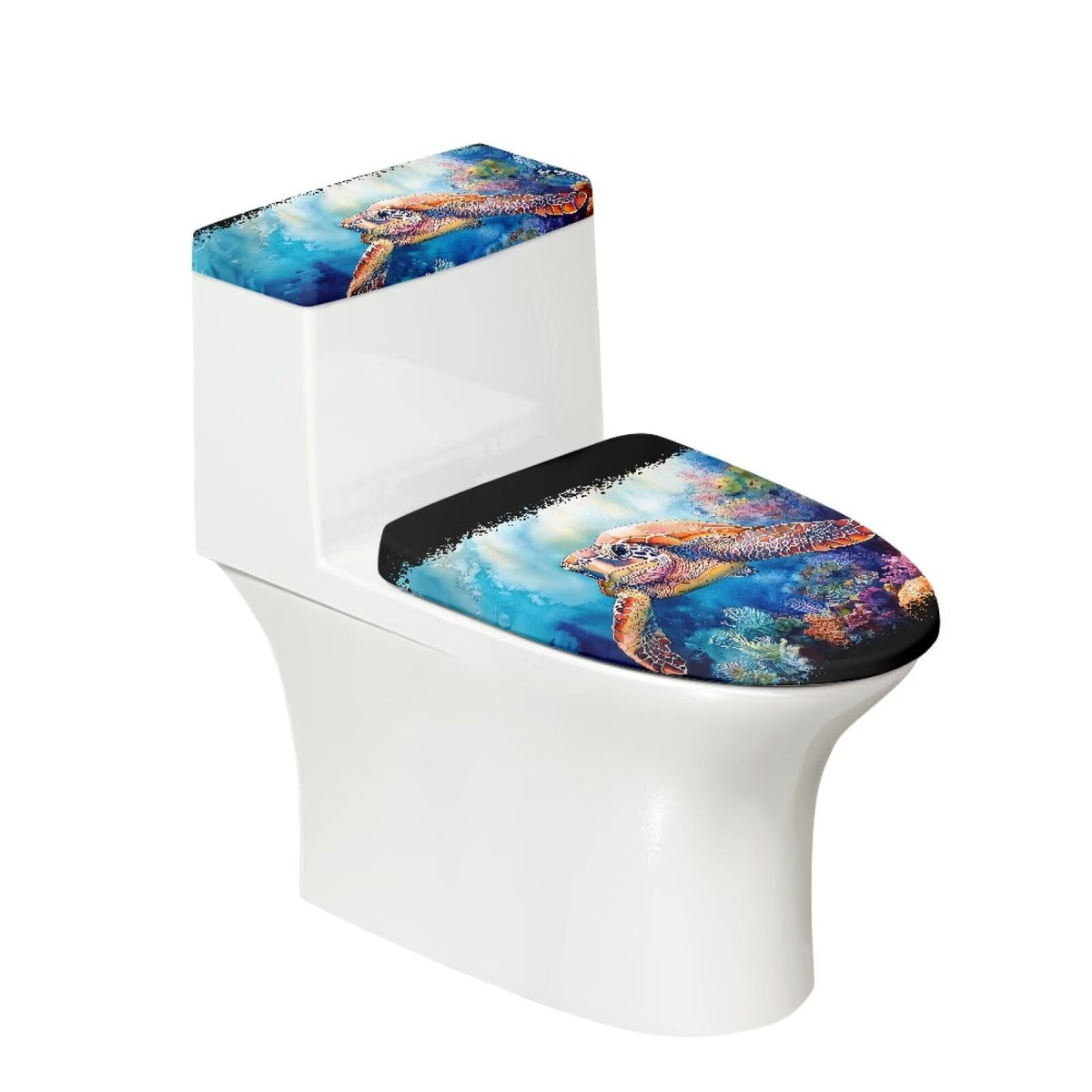 Gray Marble Toilet Cover Set 2 Pack Toilet Seat and Tank Lid Cover Replacement Universal with Elastic Bottom Easy to Clean Bathroom Home Indoor Decoration