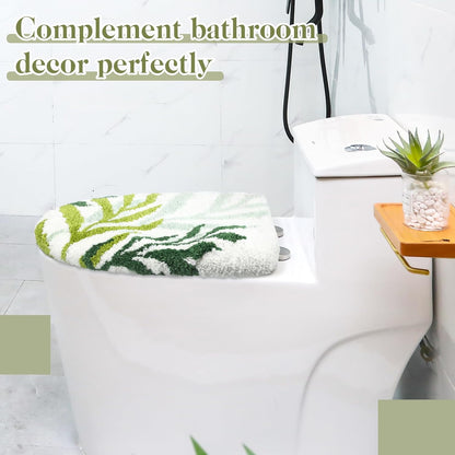 Mindsoft Green Toilet Seat Lid Cover, Microfiber Washable 17.5"x15"