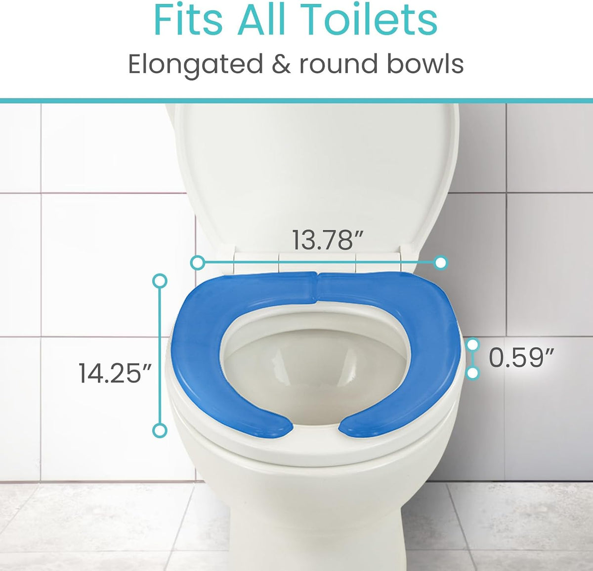 Vive Gel Toilet Seat Cushion Cover - Raised Padded Riser Cushion