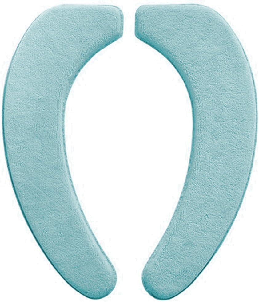 Flannel Toilet Seat Cushion Cover, Portable Self-Adhesive Toilet Seat Cover, Universal Washable and Reusable Toilet Lid Cover (Green)