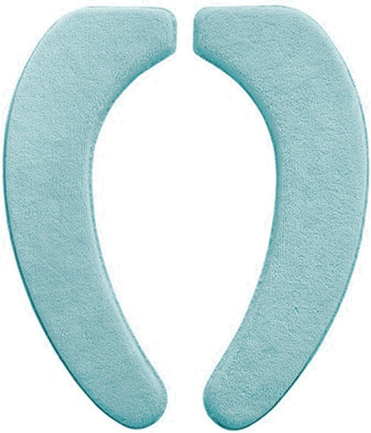 Flannel Toilet Seat Cushion Cover, Portable Self-Adhesive Toilet Seat Cover, Universal Washable and Reusable Toilet Lid Cover (Green)