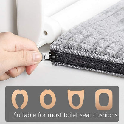 Bathroom Soft Toilet Seat Cover Pad -Toilet Seat Cushion Washable and Comfortable Toilet Seat Cover Pads, Fits Most Size Toilet Lids for Bathroom (Gray)