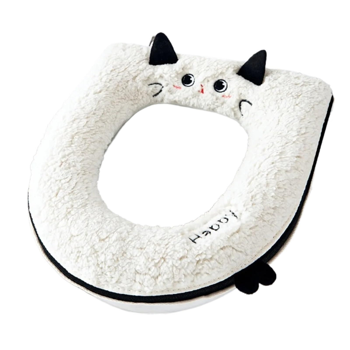 Toilet Seat 2pcs Cartoon Cat-Shaped Toilet Seat Cover Soft Waterproof Bathroom Accessory Thickened for Warmth(Blue flower)