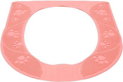 Silicone Toilet Seat Cover, Non Slip Design (Pink)