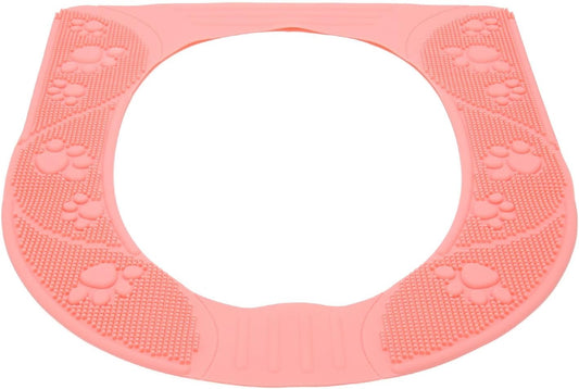 Silicone Toilet Seat Cover, Non Slip Design (Pink)