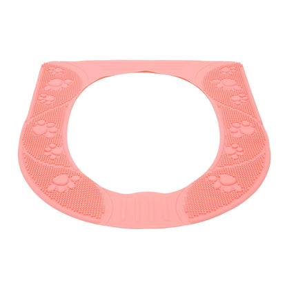 Silicone Toilet Seat Cover, Non Slip Design (Pink)