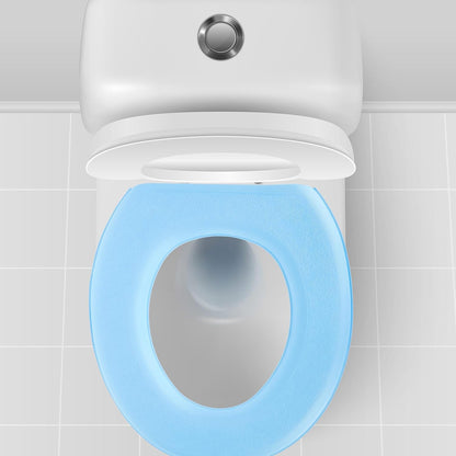2Pcs Eva Toilet Seat Covers - Thicken, Waterproof, Washable, Self-Adhesive, Warm and Comfortable for Winter, Universal Fit, Blue