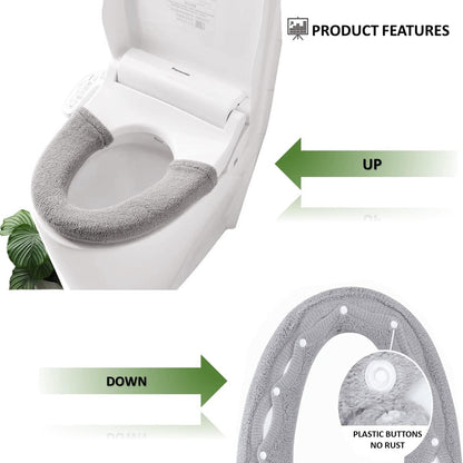 2pcs Toilet-seat Cover Warmer Cushion – Toilet seat Cover Pads Plush Warm Thick Bathroom Toilet Seat Warmer 2pcs Light Avocado Green