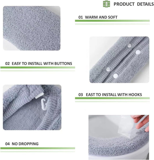 2pcs Toilet-seat Cover Warmer Cushion – Toilet seat Cover Pads Plush Warm Thick Bathroom Toilet Seat Warmer 2pcs Light Avocado Green