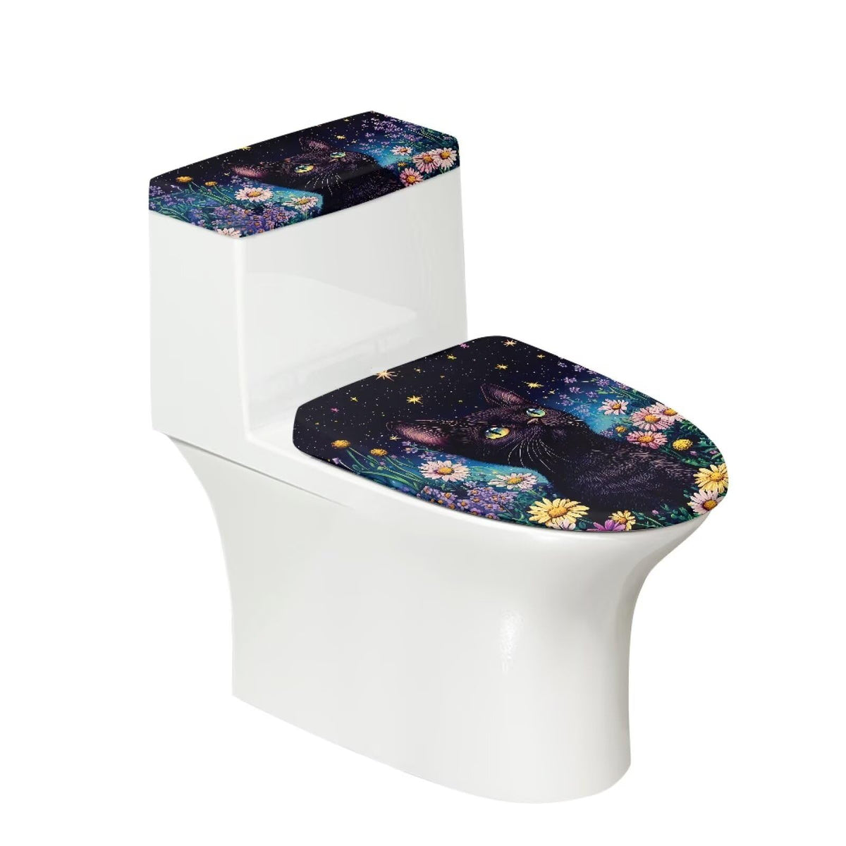 Gray Marble Toilet Cover Set 2 Pack Toilet Seat and Tank Lid Cover Replacement Universal with Elastic Bottom Easy to Clean Bathroom Home Indoor Decoration