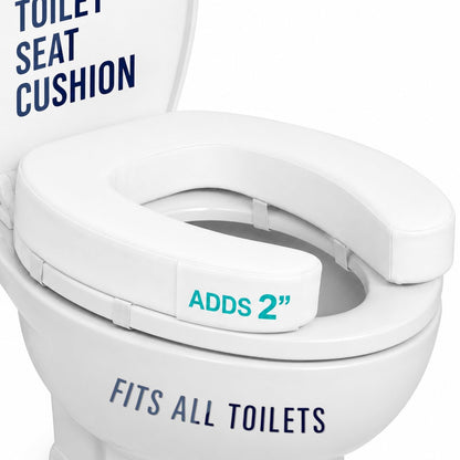 Vive Toilet Seat Cushion (Soft Cushioned Foam) - Easy Clean Soft Padded