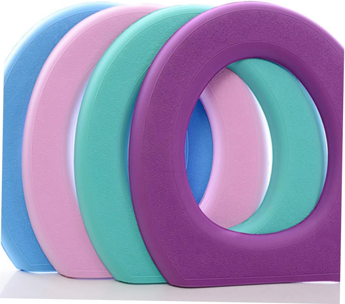 2Pcs Thick Eva Toilet Seat Covers Washable and Sticky Mats for Bathroom and Green Blue Design for Home Use