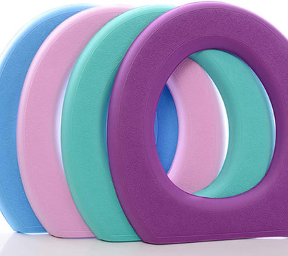 2pcs Eva O-Shaped Toilet Seat Cover Pads Thickened Sticky Design for Easy Cleaning Soft and Comfortable for Home Bathroom Green