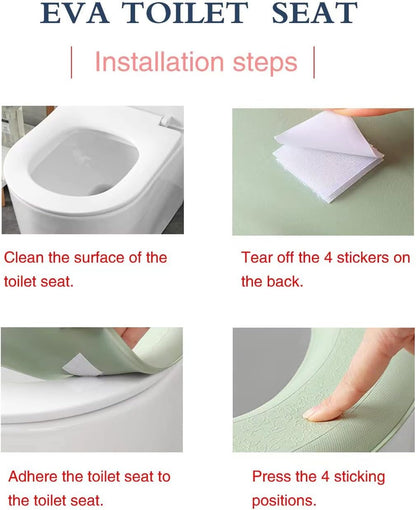 Toilet Seat Cover Warmer, Toilet Seat Cushion, O-Shaped Scrubbable Wash.（ Deep Ocean Blue 2 Pcs）