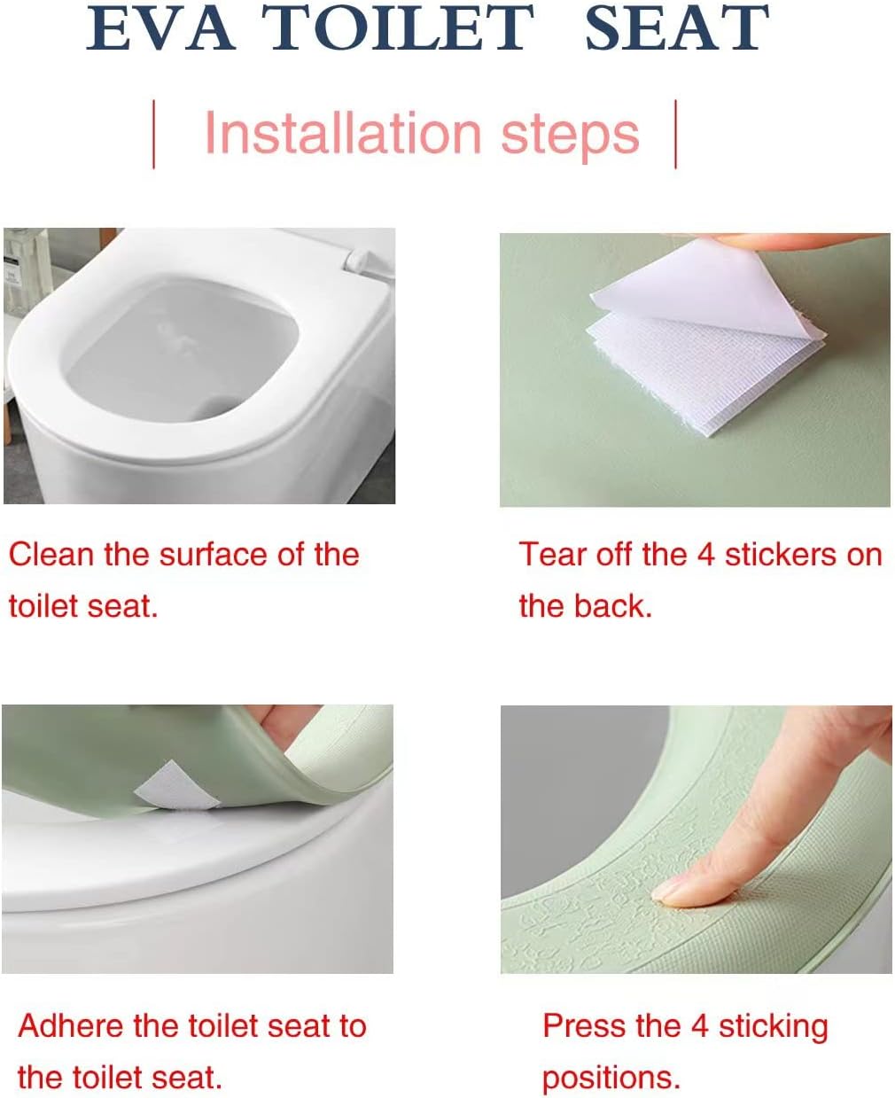 Toilet Seat Warmer, Elongated Toilet Seat Cover, Padded Toilet Seat Cushion, O-shaped Washable or Portable Toilet Lid Tank Cover.（Cartoon Panda 2 Pcs）