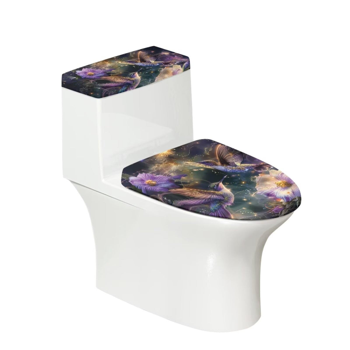 Gray Marble Toilet Cover Set 2 Pack Toilet Seat and Tank Lid Cover Replacement Universal with Elastic Bottom Easy to Clean Bathroom Home Indoor Decoration