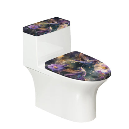 Gray Marble Toilet Cover Set 2 Pack Toilet Seat and Tank Lid Cover Replacement Universal with Elastic Bottom Easy to Clean Bathroom Home Indoor Decoration