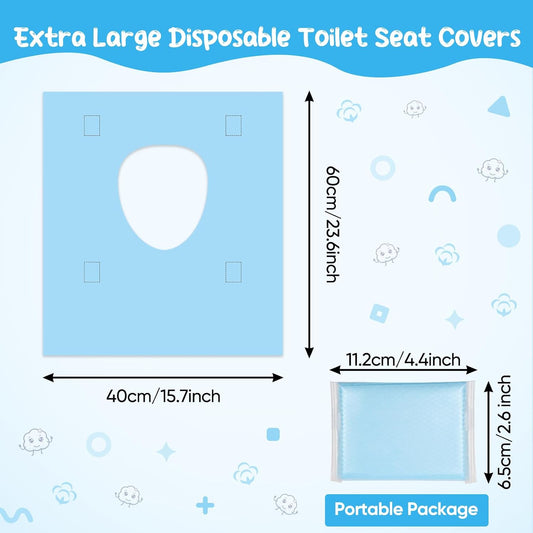 Cottonessence Disposable Toilet Seat Covers (30-Pack) – Waterproof, Individually Wrapped, Portable，Non-Slip Liners for Kids & Adults, Travel & Home Use