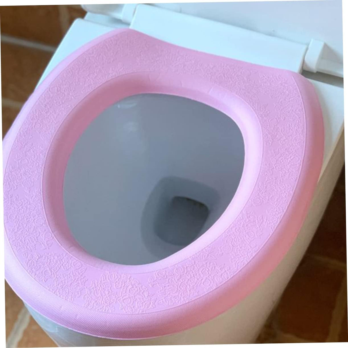 ULTECHNOVO 2Pcs Thick Eva Toilet Seat Cover Pads Practical Sticky Toilet Mat for Home Bathroom Use Pink Comfortable and Washable Toilet Cushion Pad