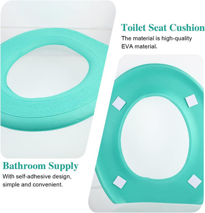 Toilet Seat Cover Pad Sticker,Soft Toilet Seat Cushion Pad Universal with Self-Adesive Design for Bathroom (Light Green)