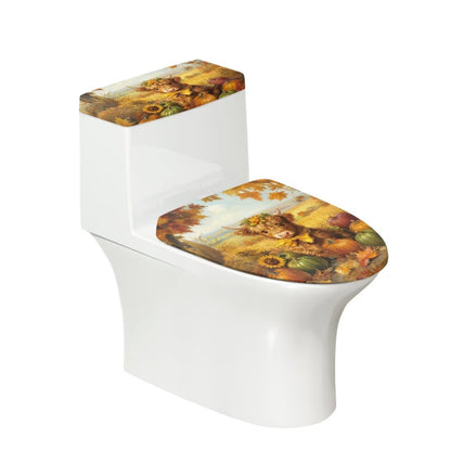 White Marble Lid Cover and Toilet Tank Lid Cover Set of 2,Modern Marble Print Toilet Decoration Replacement Novelty Decorations for Bathroom Accessory Fit Most Round Elongated and Oblong