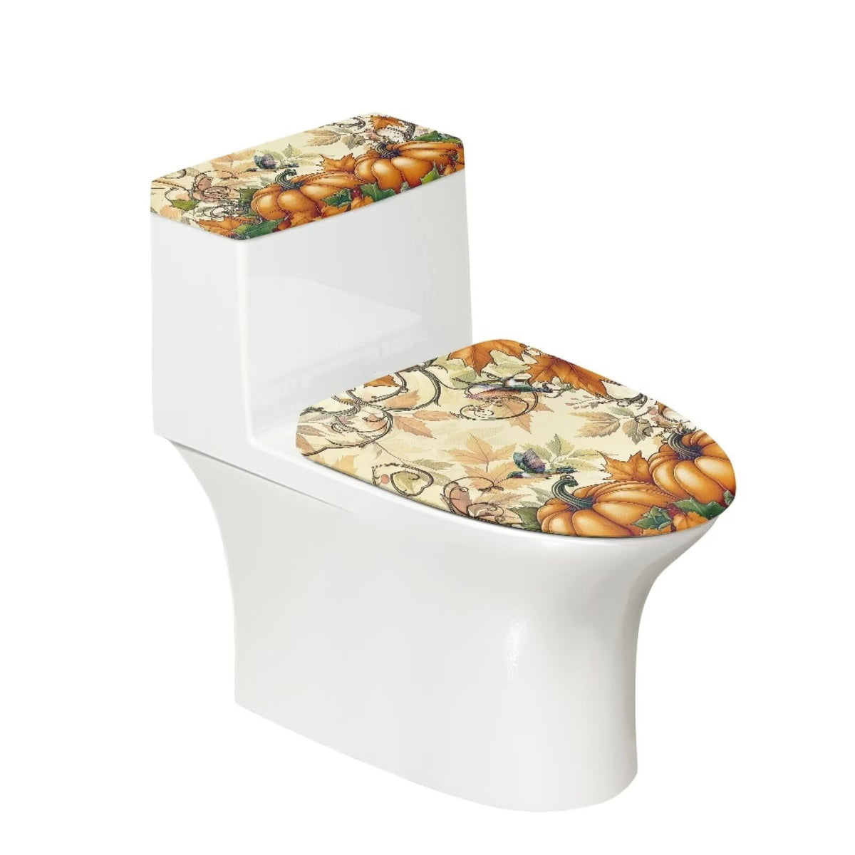 White Marble Lid Cover and Toilet Tank Lid Cover Set of 2,Modern Marble Print Toilet Decoration Replacement Novelty Decorations for Bathroom Accessory Fit Most Round Elongated and Oblong