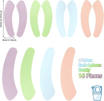 8 Pairs Bathroom Warmer Toilet Seat Cover Pads Washable and Reusable Toilet Seat Cushion Pad Warmer Cover Upgraded Cushion for Winter Bathroom, 4 Colors