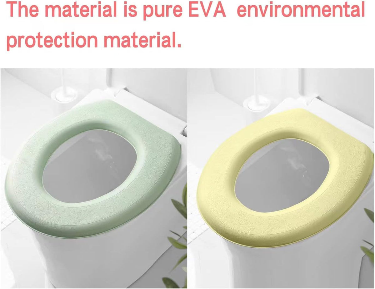 Toilet Seat Warmer, Elongated Toilet Seat Cover, Padded Toilet Seat Cushion, O-shaped Washable or Portable Toilet Lid Tank Cover.（Cartoon Panda 2 Pcs）