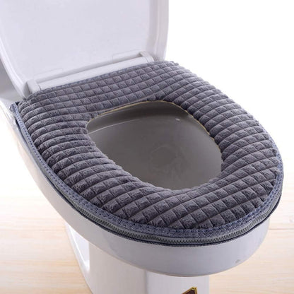 Bathroom Soft Toilet Seat Cover Pad -Toilet Seat Cushion Washable and Comfortable Toilet Seat Cover Pads, Fits Most Size Toilet Lids for Bathroom (Gray)