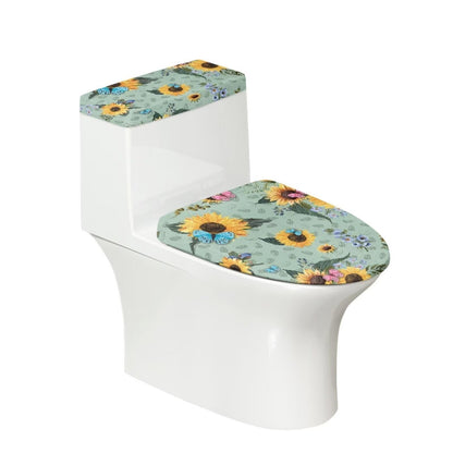 Gray Marble Toilet Cover Set 2 Pack Toilet Seat and Tank Lid Cover Replacement Universal with Elastic Bottom Easy to Clean Bathroom Home Indoor Decoration