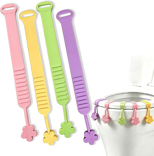 Toilet Lid Handle, Silicone Toilet Lifter with No-Touch Seat Lift, 4 Pack