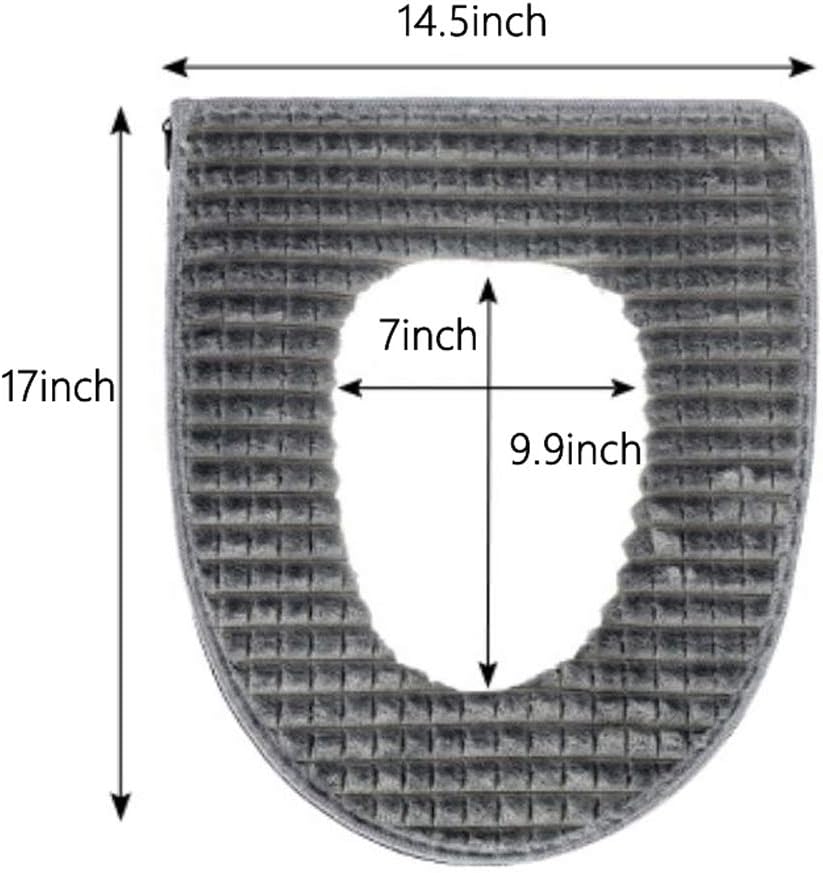 Bathroom Soft Toilet Seat Cover Pad -Toilet Seat Cushion Washable and Comfortable Toilet Seat Cover Pads, Fits Most Size Toilet Lids for Bathroom (Gray)