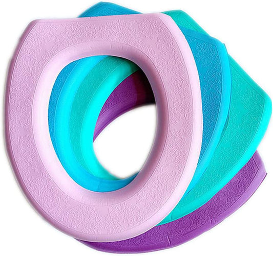 Garneck EVA O-Shaped Toilet Seat Cover Pad Thickened Waterproof Washable Sticky Toilet Mat for Bathroom Soft and Comfortable Seat Cover for Home Use