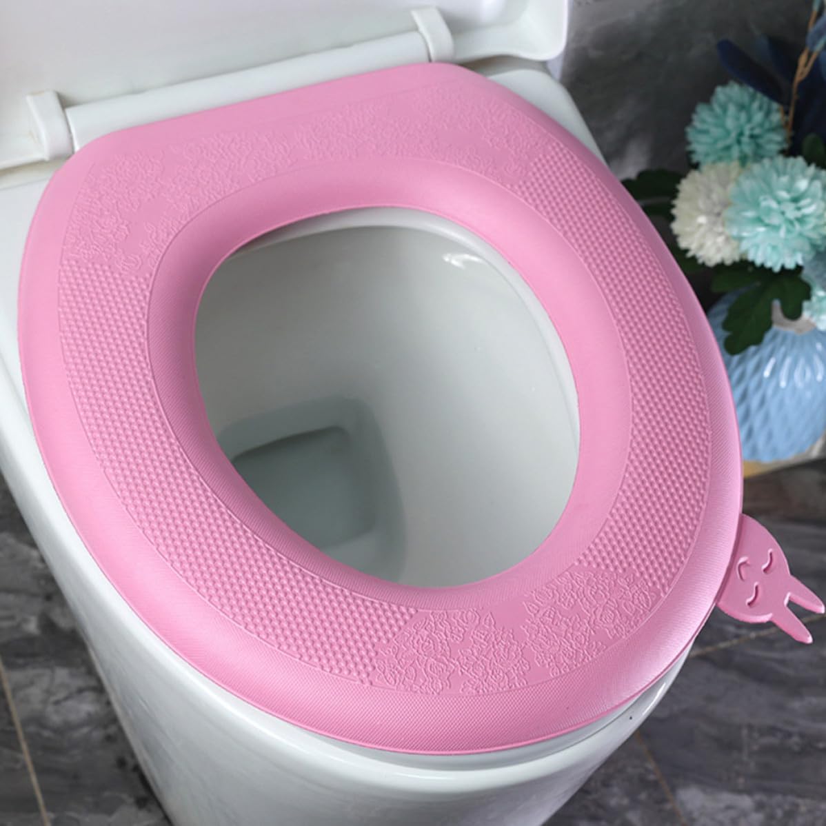 Kisangel 2pcs Blue Eva Waterproof Toilet Seat Cushion Pad Simple Reusable