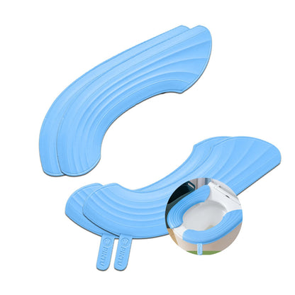 Toilet Seat Cover Warmer, Toilet Seat Cushion, O-Shaped Scrubbable Wash.（ Deep Ocean Blue 2 Pcs）