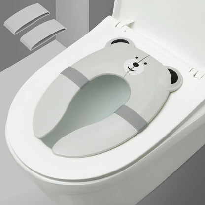 PandaEar Toilet Seat Cover | Folding Travel Toilet Seat for Children and Potty Training | Portable Silicone Toilet Seat for Toddlers, Boys & Girls with Non-Slip Silicone Pads