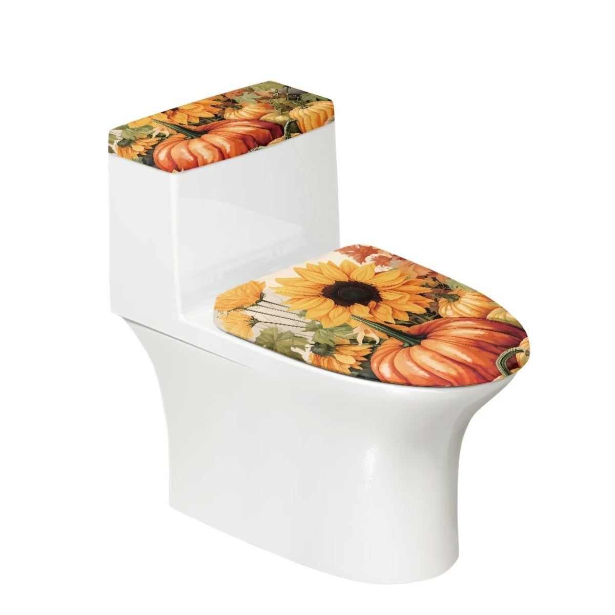 White Marble Lid Cover and Toilet Tank Lid Cover Set of 2,Modern Marble Print Toilet Decoration Replacement Novelty Decorations for Bathroom Accessory Fit Most Round Elongated and Oblong