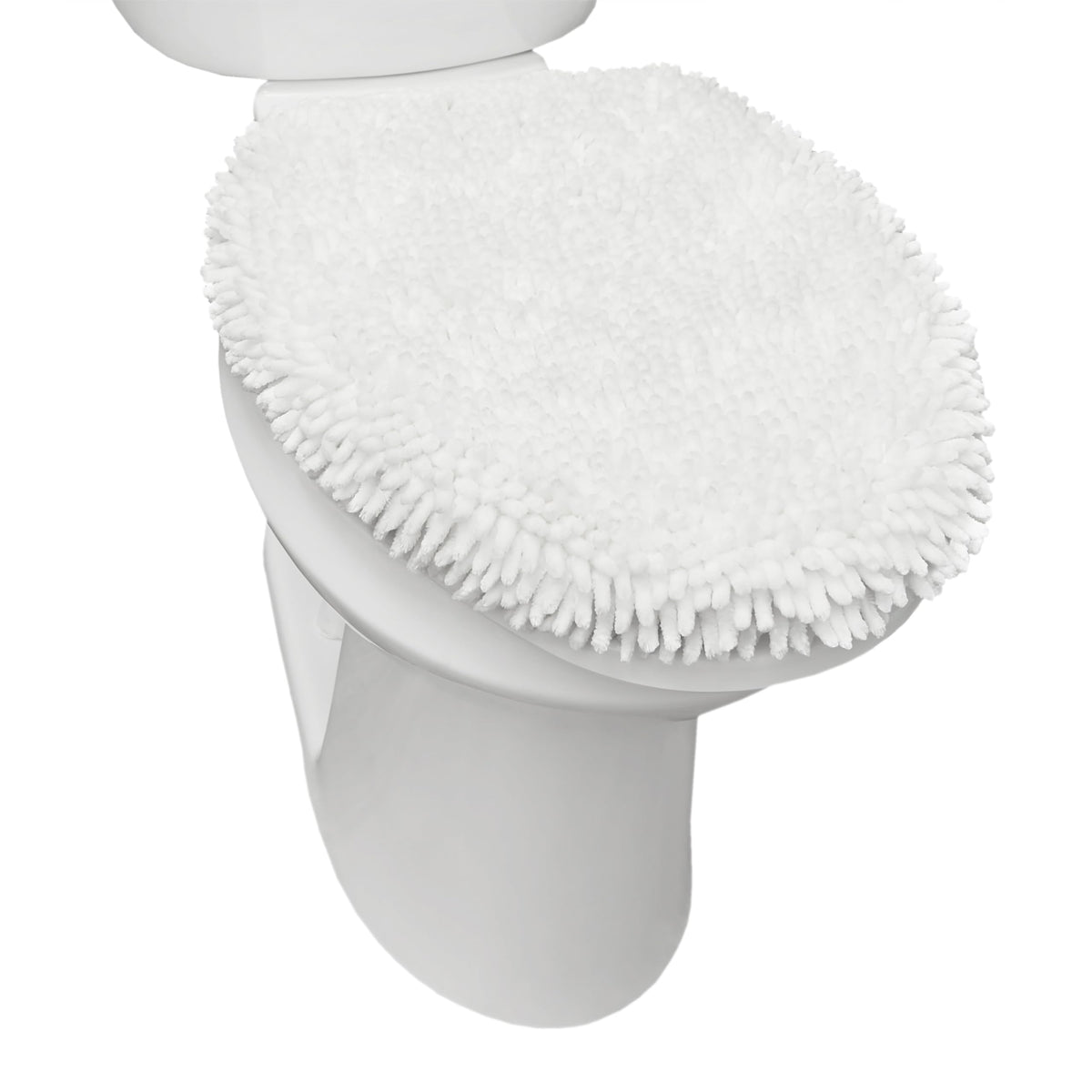 Town & Country Basics Chenille Toilet Lid Cover, Plush Soft Washable, Blue