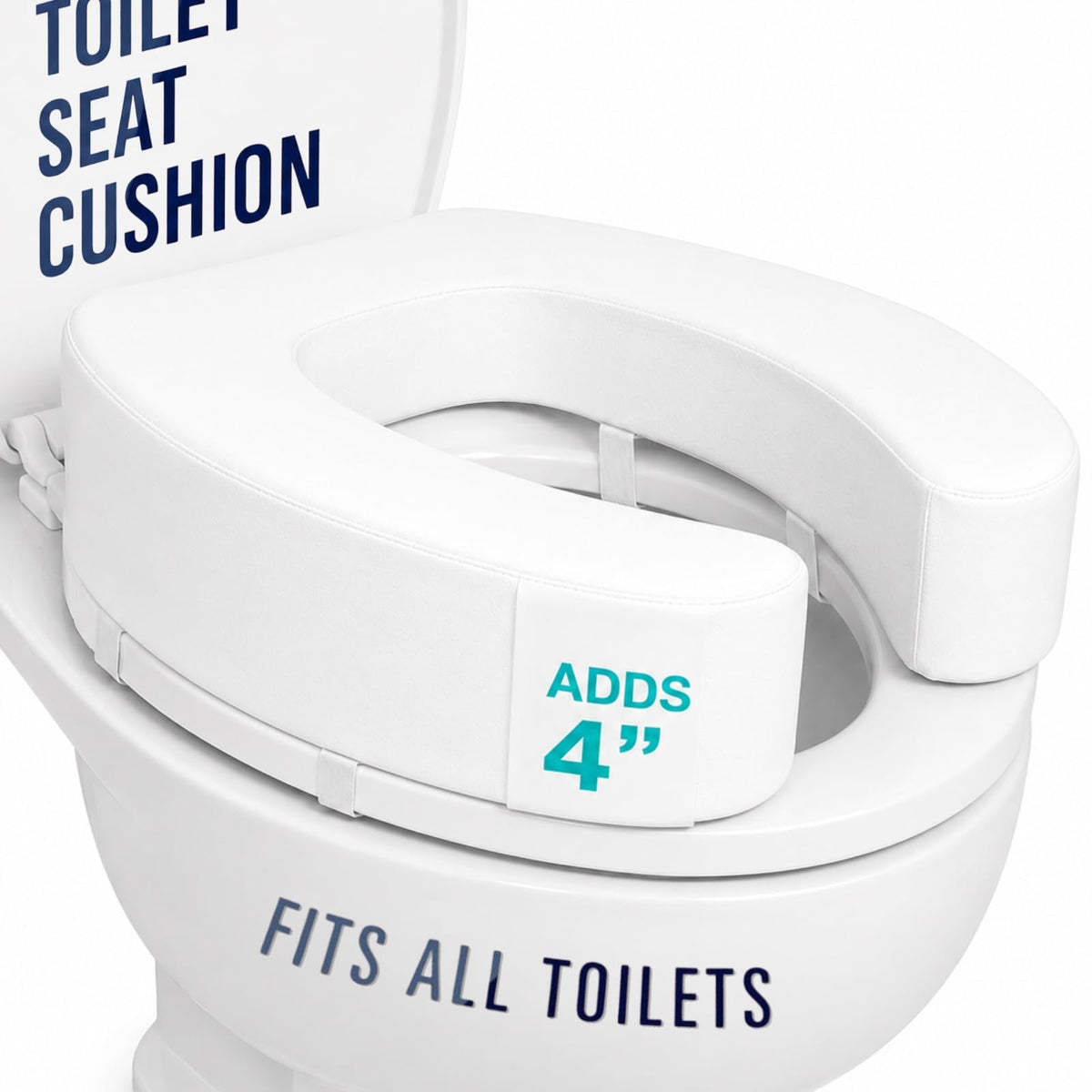 Vive Toilet Seat Cushion (Soft Cushioned Foam) - Easy Clean Soft Padded