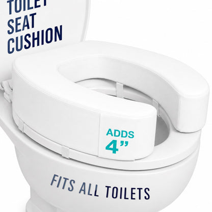 Vive Toilet Seat Cushion (Soft Cushioned Foam) - Easy Clean Soft Padded
