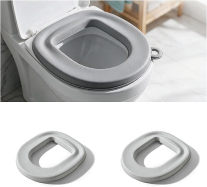 Waterproof Toilet Seat Cushion,New Toilet Seat Cover Pads, Reusable Waterproof EVA Toilet Seat Cushion, Padded Toilet Seat, Washable Toilet Cover Seat Pad for Home Hotel (2pc Gray)