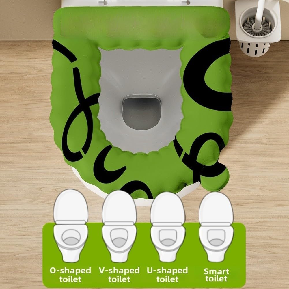Waterproof EVA Toilet Seat Cover, Soft Non-Slip Pad 6.5mm Thick, Fits O V U Shape & Smart Toilets, for Easy Clean Insulating Mat for Bathroom(C)