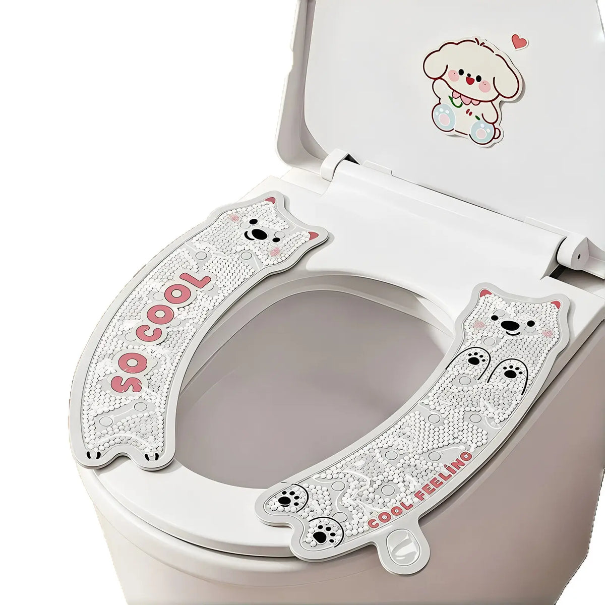 Cool Gel Toilet Seat Pad, Summer Non-Sticky Waterproof Adhesive Toilet Liner, Essential Summer Toilet Mat, No Wash Required, Comfortable & Hygienic